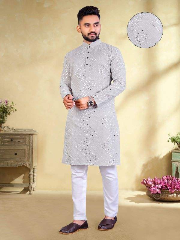 SOFT COTTON BEST FABRIC KURTA PAJAMA WITH BEST EMBROIDERY MIRROR WORK KURTAS ( PACK OF 2 )